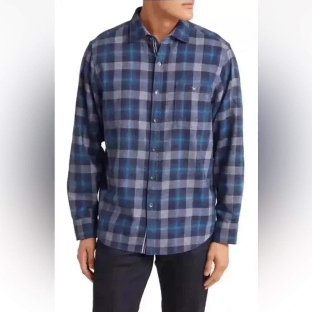 NWT TOMMY BAHAMA  Canyon Beach Flannel Cozy Check Men’s 3XLT Teal Bay $168